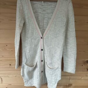 Free People Cream Cardigan Sweater
